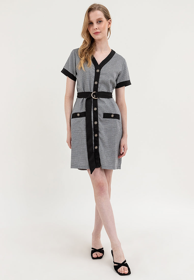 Krizia Tweed Button Down Dress