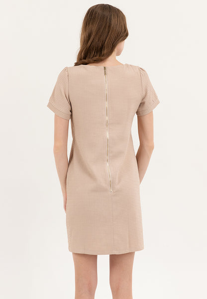 Krizia Cotton Waffled Squareneck Dress