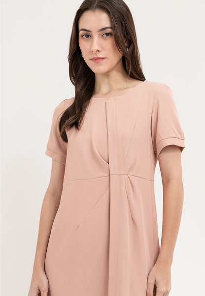 Krizia Front Placket with Subtle Pleat and Detachable Pin Dress