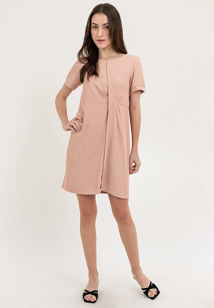 Krizia Front Placket with Subtle Pleat and Detachable Pin Dress