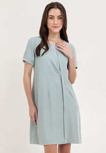 Krizia Front Placket with Subtle Pleat and Detachable Pin Dress