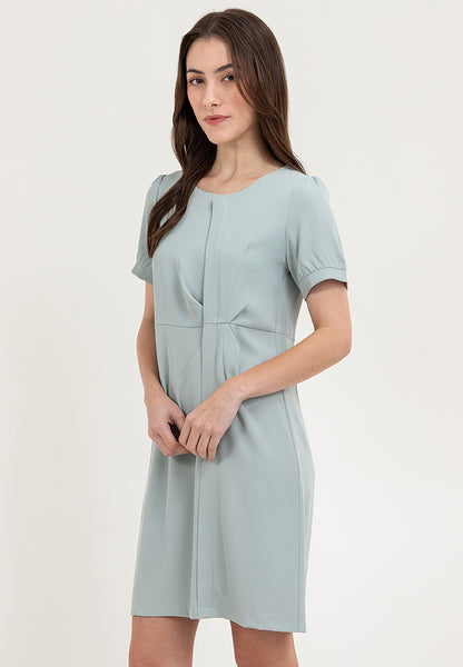 Krizia Front Placket with Subtle Pleat and Detachable Pin Dress