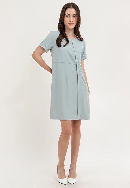 Krizia Front Placket with Subtle Pleat and Detachable Pin Dress