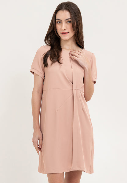 Krizia Front Placket with Subtle Pleat and Detachable Pin Dress