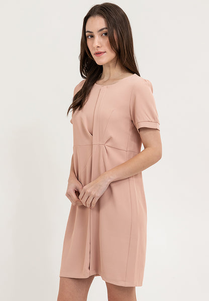 Krizia Front Placket with Subtle Pleat and Detachable Pin Dress