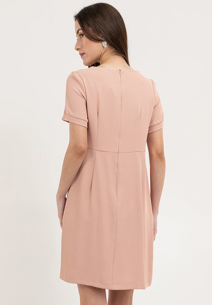 Krizia Front Placket with Subtle Pleat and Detachable Pin Dress