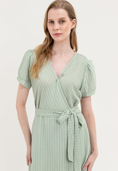 Krizia Wrap Around Waffle Knits Dress