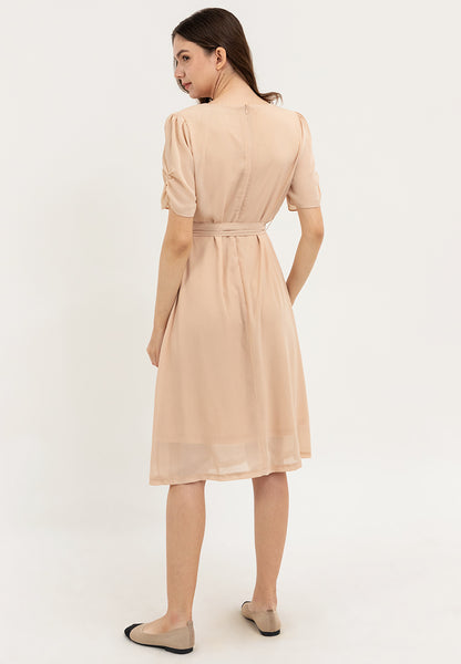 Krizia Round Neck Button Down Belted Midi Dress