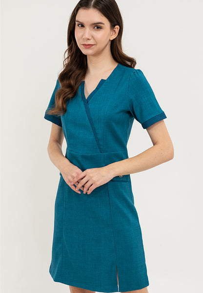 Krizia Classic Mock Wrap Dress with Flaps Pocket on the Side