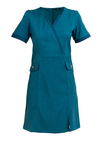 Krizia Classic Mock Wrap Dress with Flaps Pocket on the Side