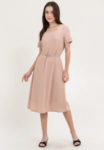 Krizia Square Neck Shift Dress with Belt