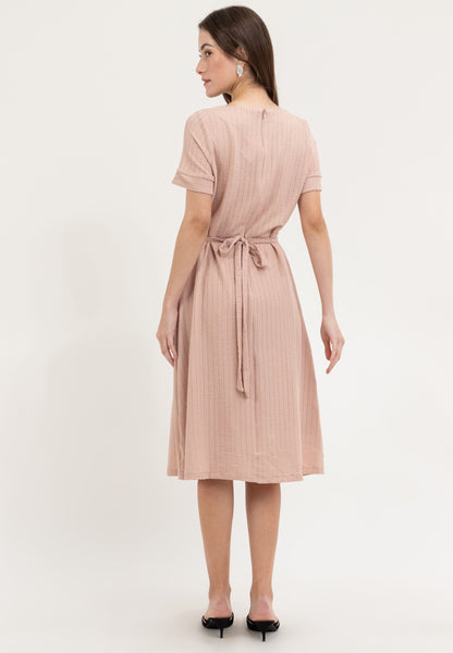 Krizia Square Neck Shift Dress with Belt