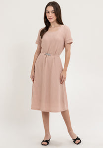 Krizia Square Neck Shift Dress with Belt