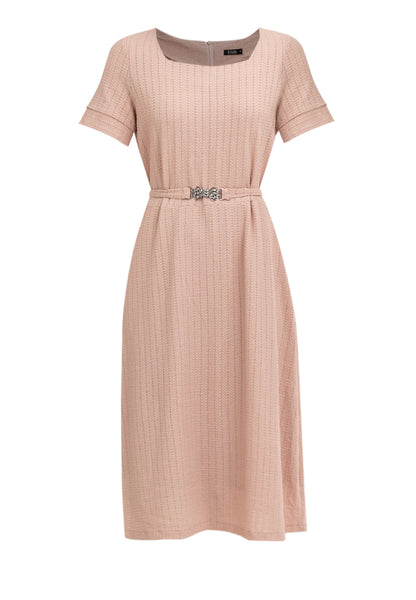 Krizia Square Neck Shift Dress with Belt