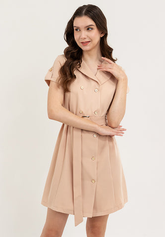 Krizia Double Breasted Trench Dress with Belt