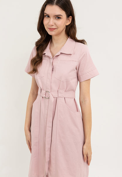 Krizia Button Down Collared Dress with Belt