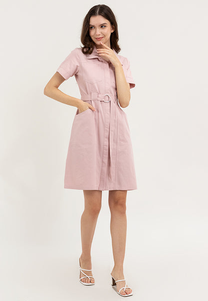 Krizia Button Down Collared Dress with Belt