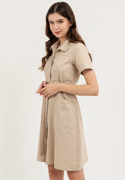 Krizia Button Down Collared Dress with Belt