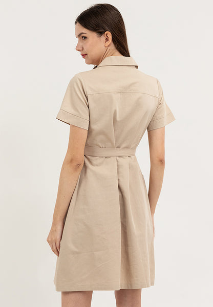 Krizia Button Down Collared Dress with Belt