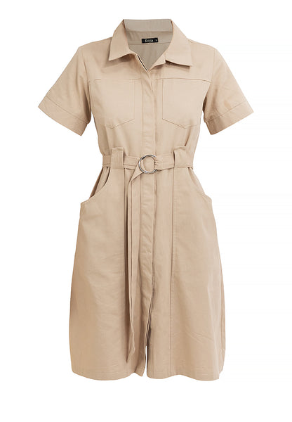 Krizia Button Down Collared Dress with Belt