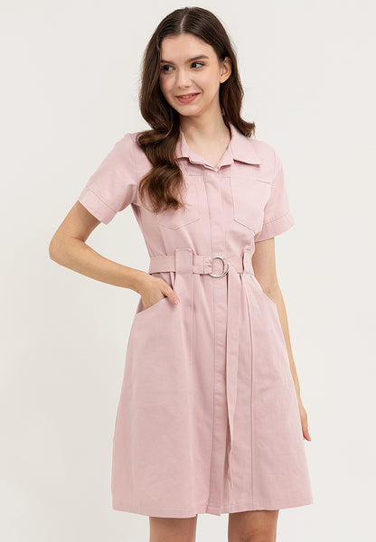 Krizia Button Down Collared Dress with Belt