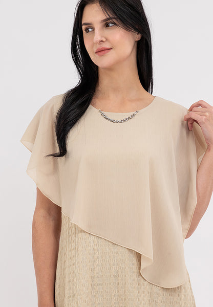 Krizia Overlay Knits Dress with Detachable Necklace