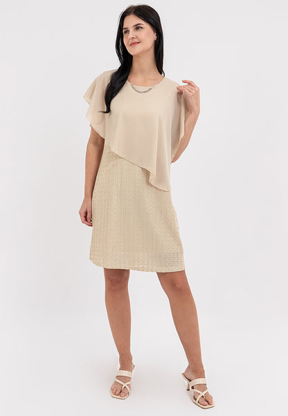 Krizia Overlay Knits Dress with Detachable Necklace