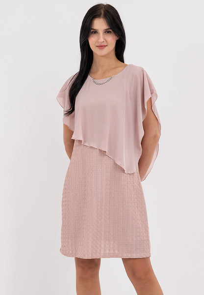 Krizia Overlay Knits Dress with Detachable Necklace