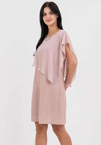 Krizia Overlay Knits Dress with Detachable Necklace