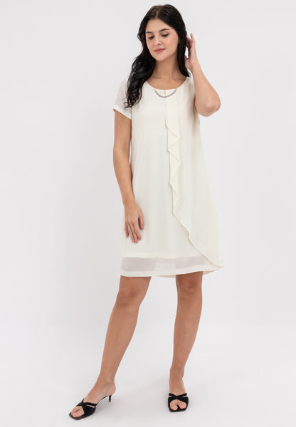 Krizia Overlap Shift Dress with with Detachable Necklace