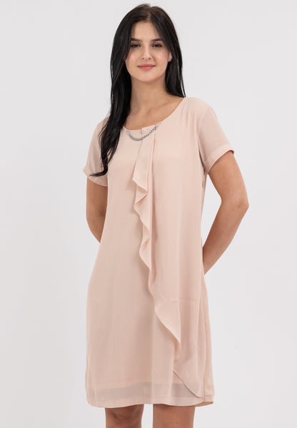 Krizia Overlap Shift Dress with with Detachable Necklace