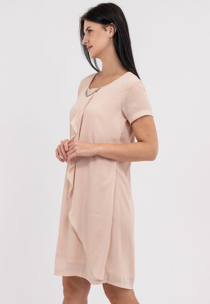 Krizia Overlap Shift Dress with with Detachable Necklace