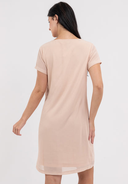 Krizia Overlap Shift Dress with with Detachable Necklace