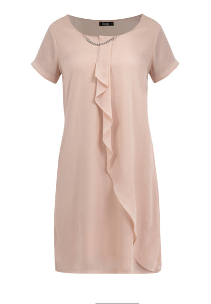 Krizia Overlap Shift Dress with with Detachable Necklace