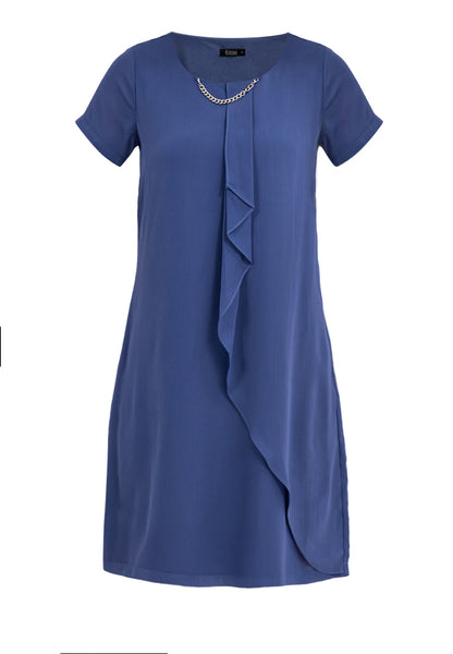 Krizia Overlap Shift Dress with with Detachable Necklace