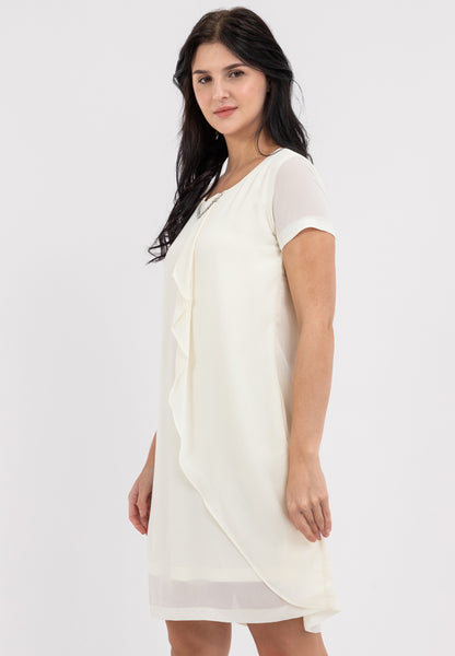 Krizia Overlap Shift Dress with with Detachable Necklace