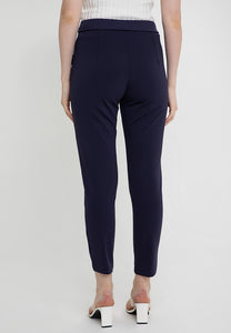 Krizia Cotton Blend Straight Cut Ultra Stretch Pants with Pocket Flaps