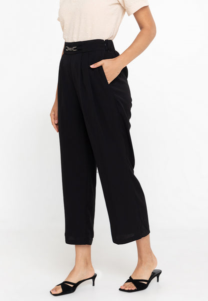 Krizia High Waist Chain-Link Pleated Pants