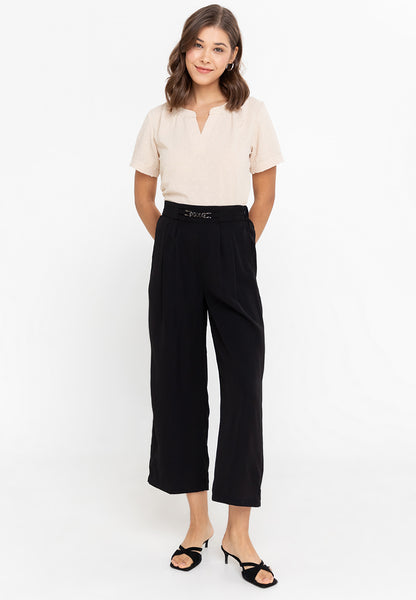 Krizia High Waist Chain-Link Pleated Pants