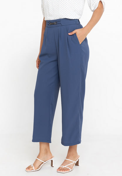 Krizia High Waist Chain-Link Pleated Pants