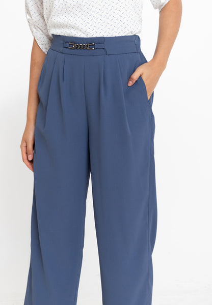 Krizia High Waist Chain-Link Pleated Pants