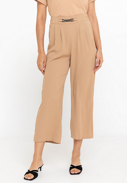 Krizia High Waist Chain-Link Pleated Pants