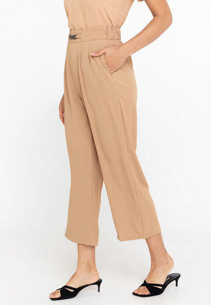 Krizia High Waist Chain-Link Pleated Pants