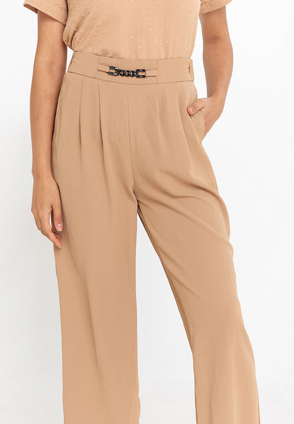 Krizia High Waist Chain-Link Pleated Pants