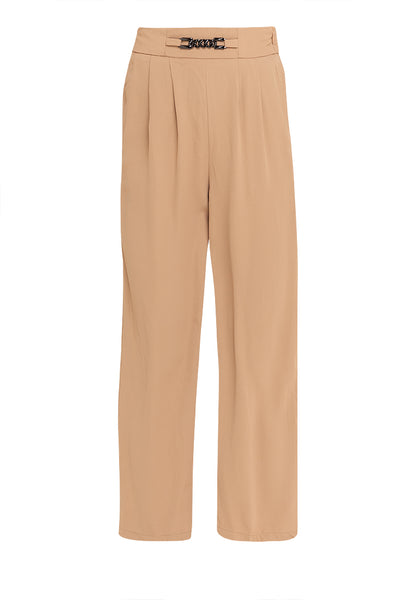 Krizia High Waist Chain-Link Pleated Pants