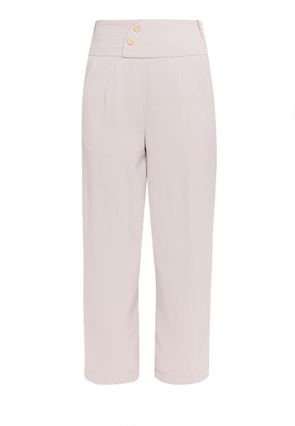 Krizia Hight Waist Cotton Blend Side Pockets Detailed Straight Cut Pants