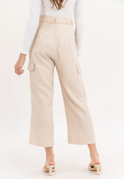 Krizia Cotton Blend Wide Straight Cargo Pants