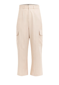 Krizia Cotton Blend Wide Straight Cargo Pants