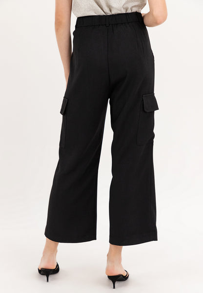 Krizia Cotton Blend Wide Straight Cargo Pants