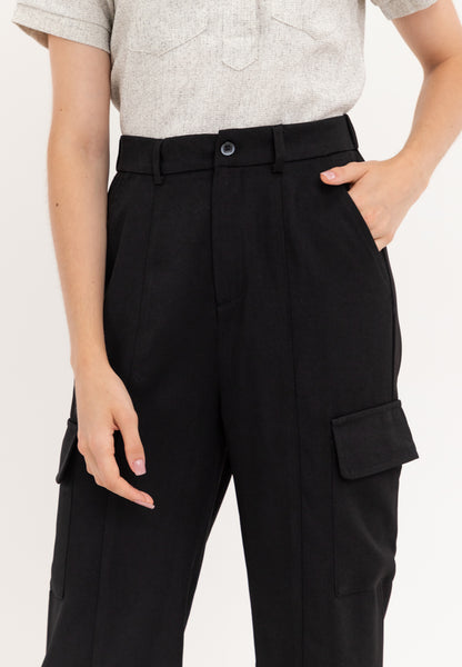 Krizia Cotton Blend Wide Straight Cargo Pants